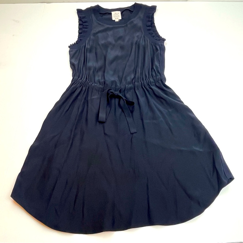 CINQ‎ A SEPT Lenore Sleeveless Ruffle Dress Womens XXS Navy Blue *SURFACE FLAW